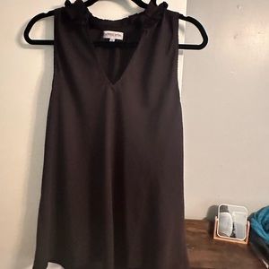 Black Ruffle Collar Tank - NWOT